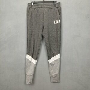 Boma Concept‎ Jogger Yoga Pants Womens Large Gray White Colorblock LOVE Logo